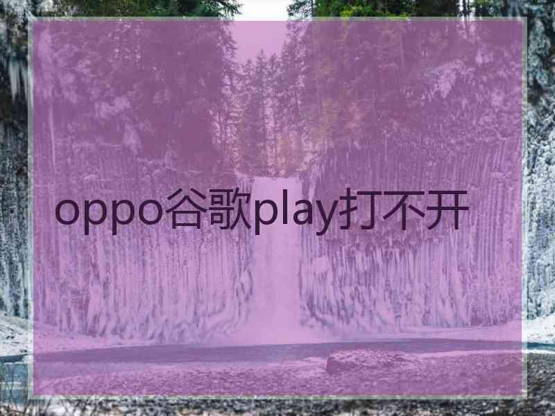 oppo谷歌play打不开